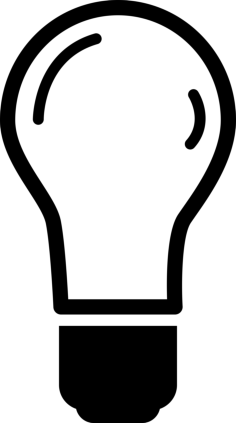 Lightbulb On Stencil Svg Vector, Free Vectors File